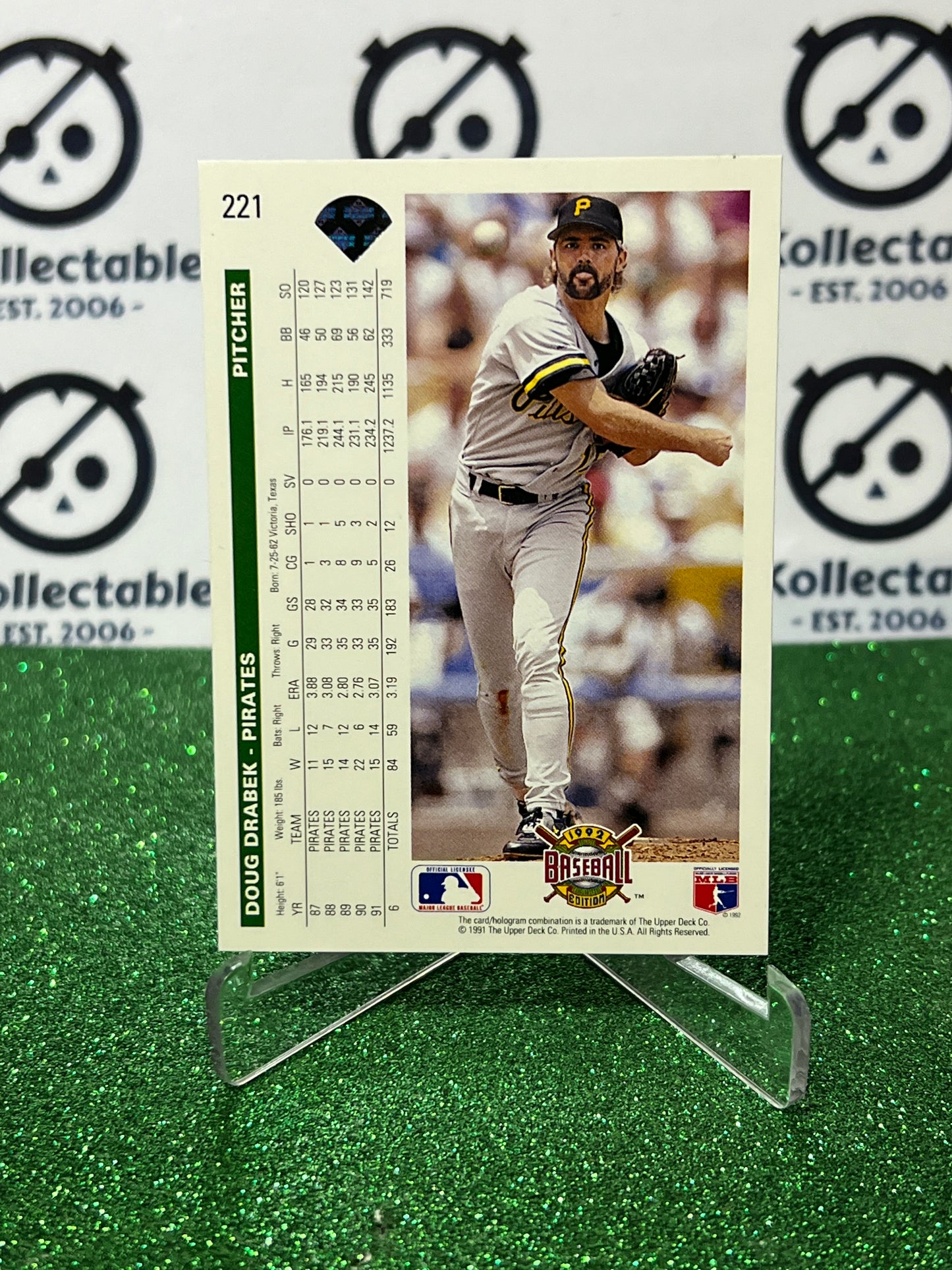 1991-92 UPPER DECK DOUG DRABEK # 221  PITTSBURGH PIRATES BASEBALL CARD