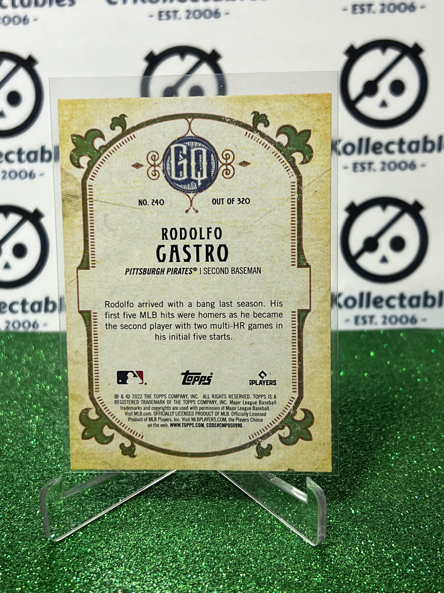 2022 TOPPS GYPSY QUEEN RODOLFO GASTRO # 240 ROOKIE PITTSBURGH PIRATES BASEBALL CARD