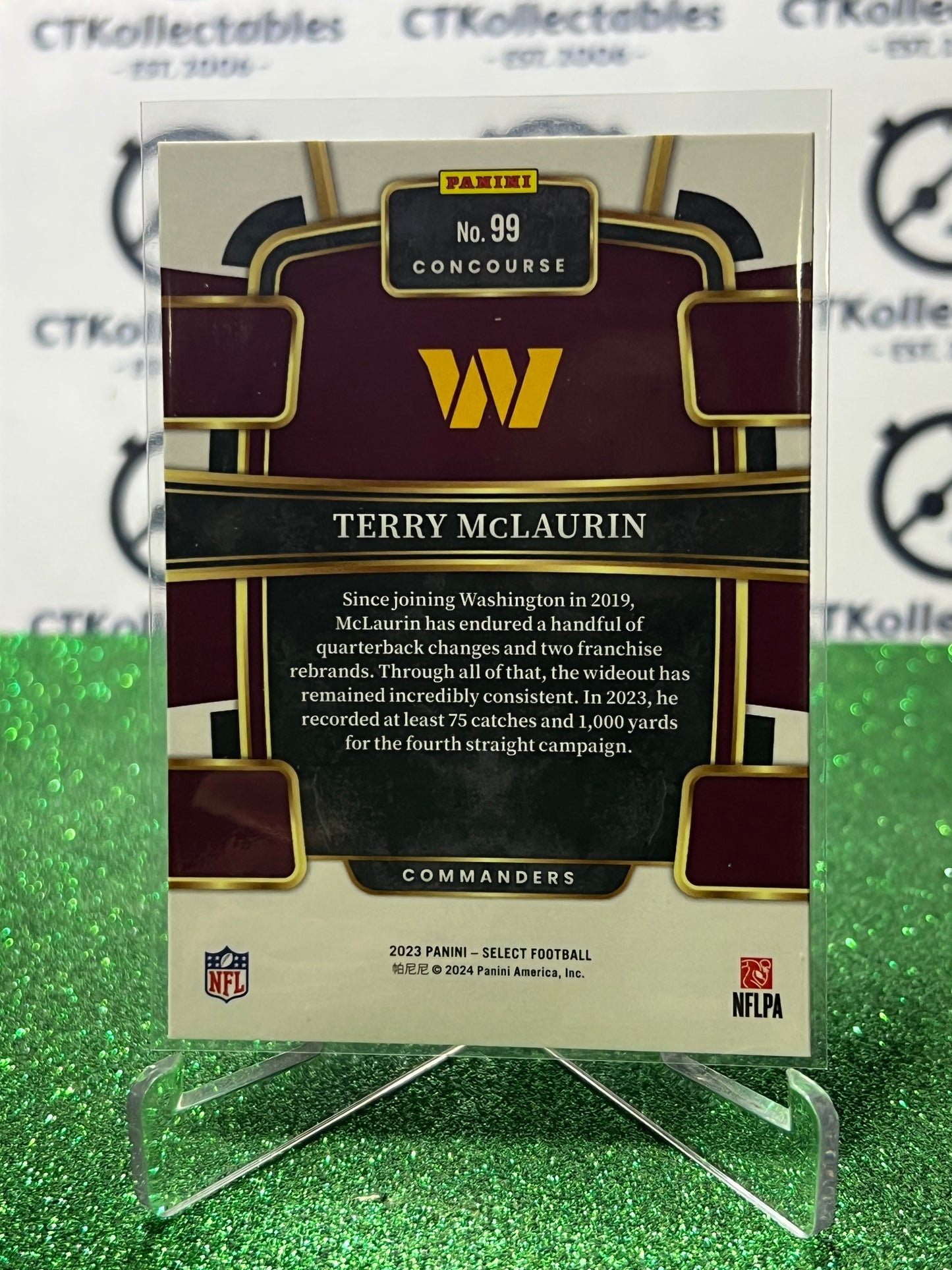 2023 PANINI SELECT TERRY MCLAURIN # 99 NFL WASHINGTON COMMANDERS CARD