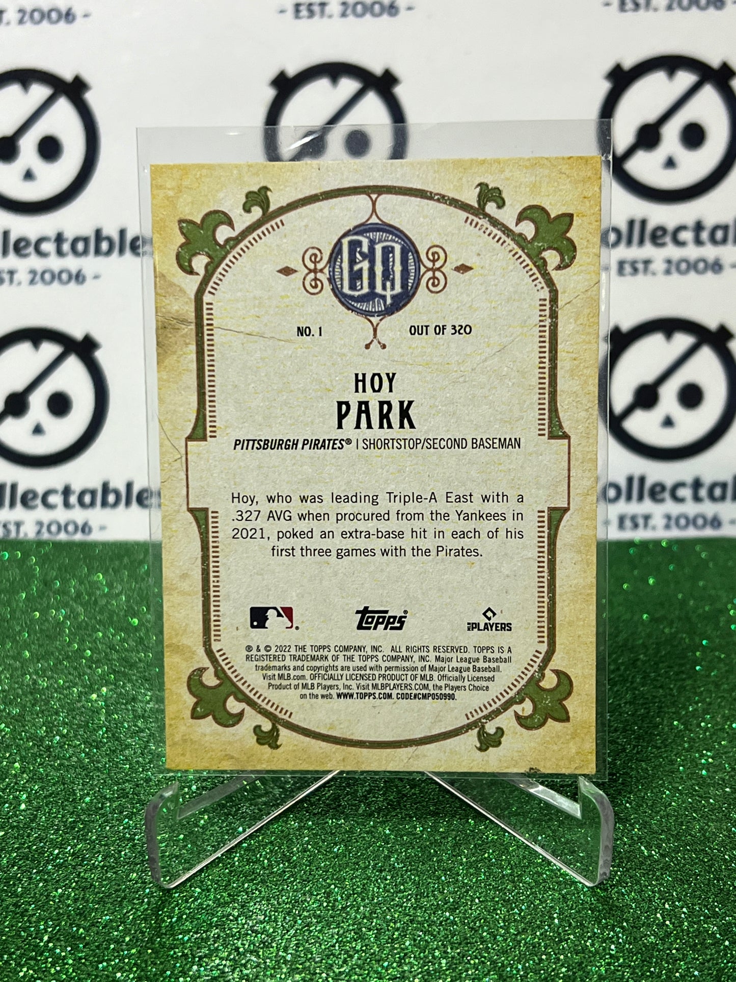 2022 TOPPS GYPSY QUEEN HOY PARK # 1 ROOKIE PITTSBURGH PIRATES BASEBALL CARD