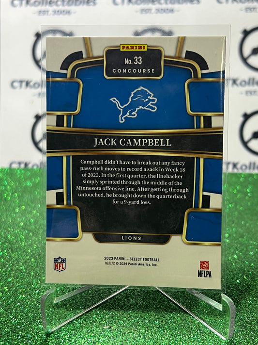 2023 PANINI SELECT JACK CAMPBELL # 33 RC NFL DETROIT LIONS CARD