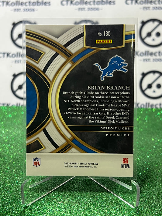 2023 PANINI SELECT BRIAN BRANCH # 135 ROOKIE NFL DETROIT LIONS CARD