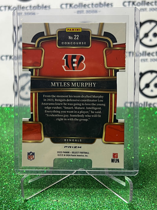 2023 PANINI SELECT MYLES MURPHY # 22 RC PRIZM DIE CUT NFL BENGALS CARD