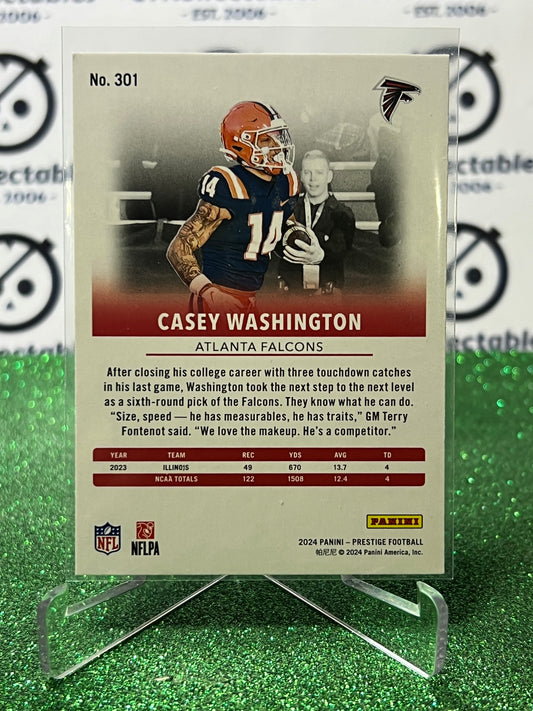 2024 PANINI PRESTIGE CASEY WASHINGTON # 301 RC GALAXY NFL ATLANTA FALCONS GRIDIRON CARD
