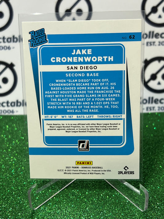 2021 PANINI DONRUSS JAKE CRONENWORTH # 62 RATED ROOKIE SAN DIEGO PADRES BASEBALL CARD