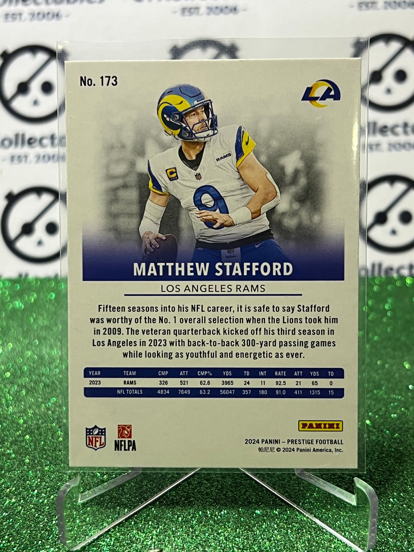 2024 PANINI PRESTIGE MATTHEW STAFFORD # 173 GALAXY NFL LA RAMS GRIDIRON CARD