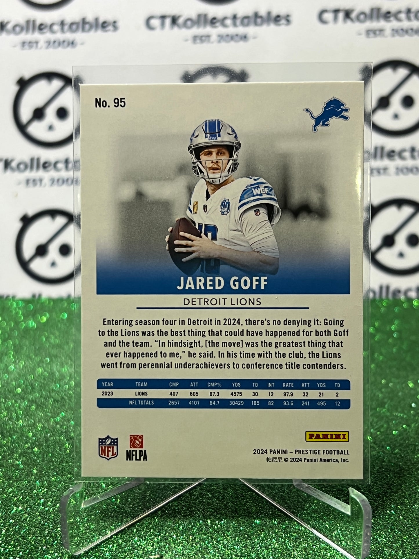 2024 PANINI PRESTIGE JARED GOFF # 95 GALAXY NFL DETROIT LIONS GRIDIRON CARD