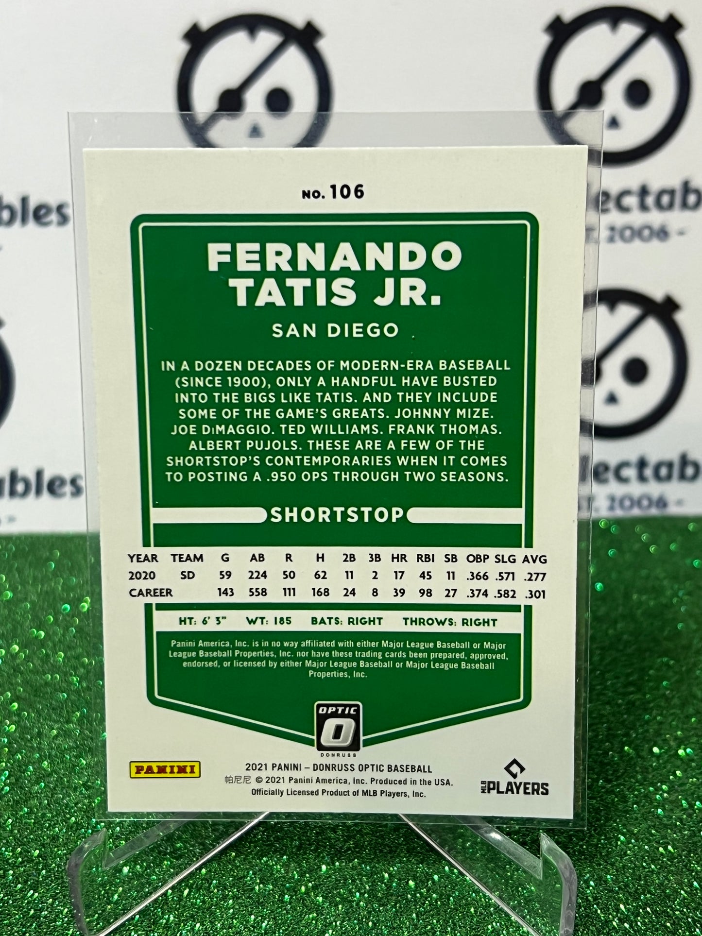 2021 PANINI DONRUSS OPTIC FERNANDO TATIS JR. # 106 SAN DIEGO PADRES BASEBALL CARD