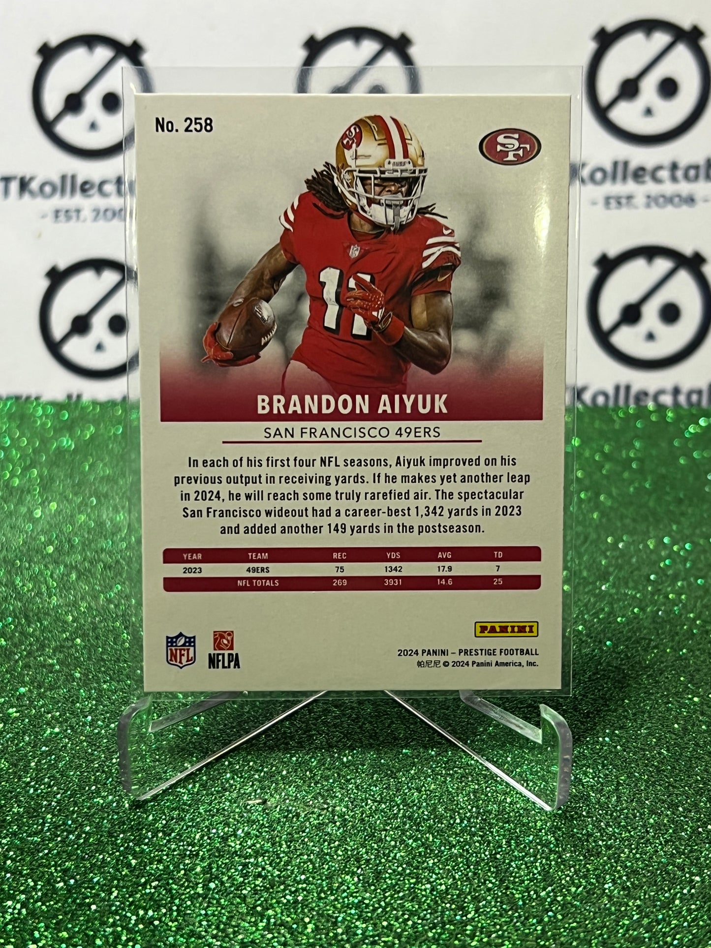 2024 PANINI PRESTIGE BRANDON AIYUK # 258 GALAXY NFL SAN FRANCISCO 49ERS GRIDIRON CARD