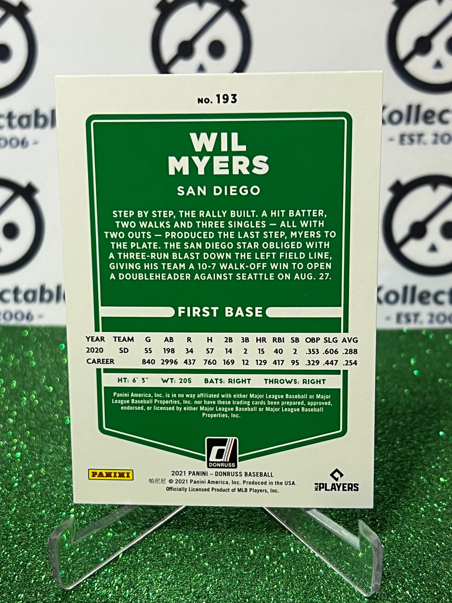 2021 PANINI DONRUSS WIL MYERS # 193 SAN DIEGO PADRES BASEBALL CARD