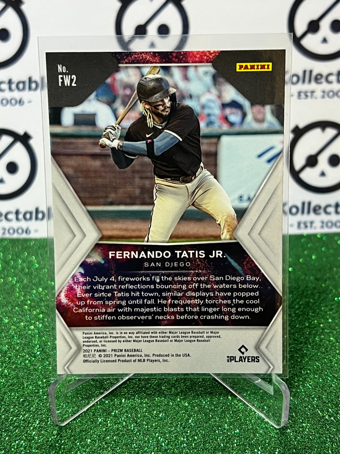 2021 PANINI PRIZM FERNANDO TATIS JR. # FW2 FIREWORKS SAN DIEGO PADRES BASEBALL CARD