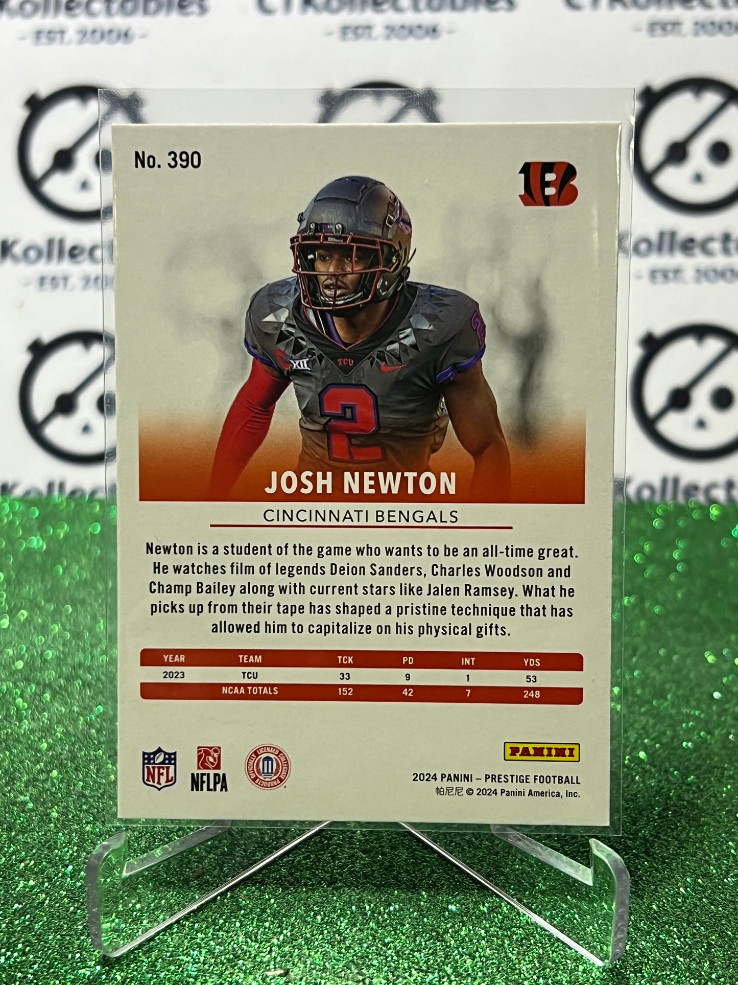 2024 PANINI PRESTIGE JOSH NEWTON # 390 RC NFL CINCINNATI BENGALS GRIDIRON CARD