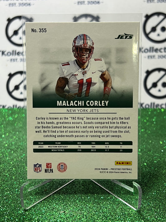 2024 PANINI PRESTIGE MALACHI CORLEY # 355 RC NFL NEW YORK JETS GRIDIRON CARD