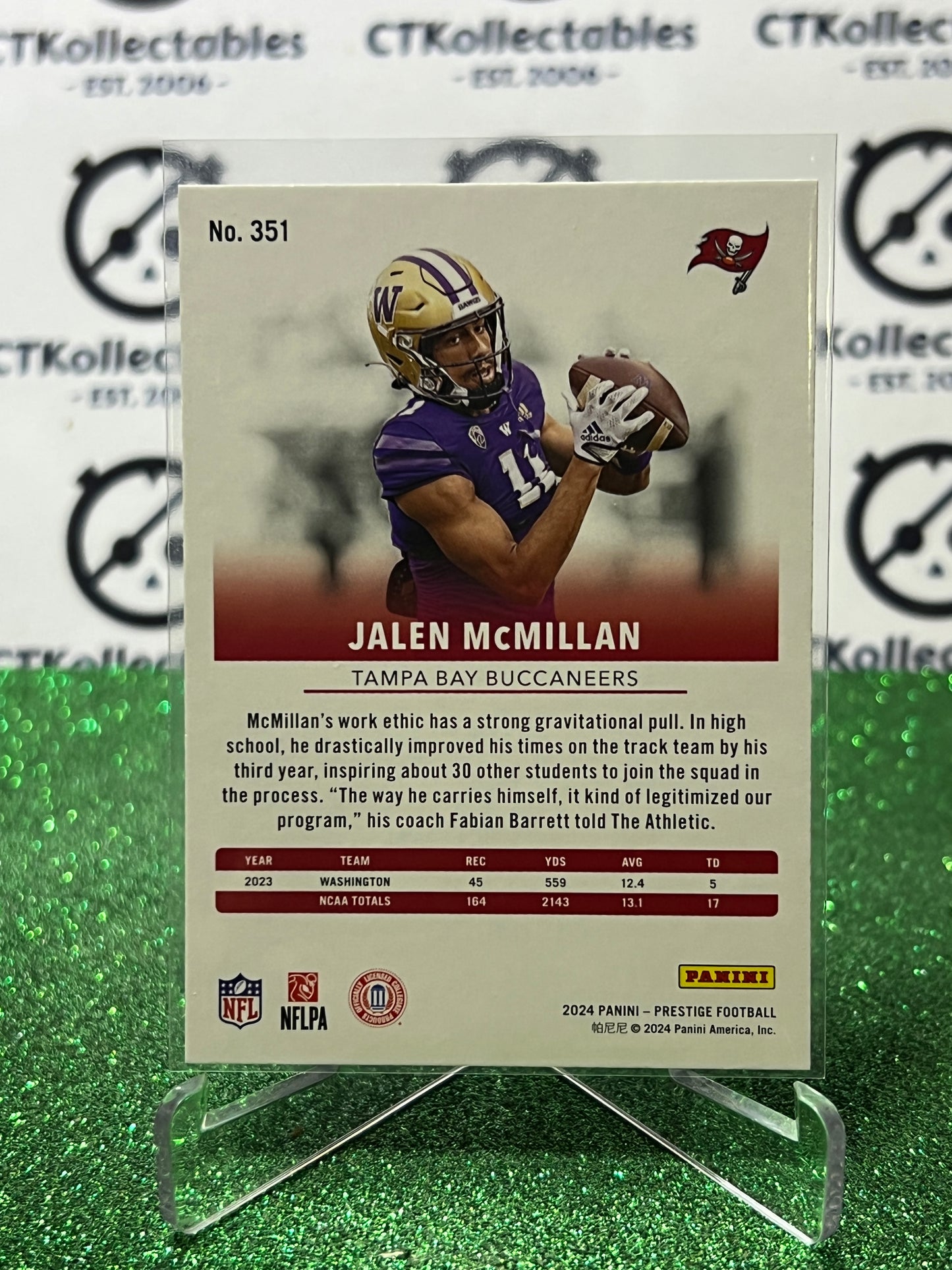 2024 PANINI PRESTIGE JALEN McMILLAN # 351 RC NFL TAMPA BAY BUCCANEERS GRIDIRON CARD