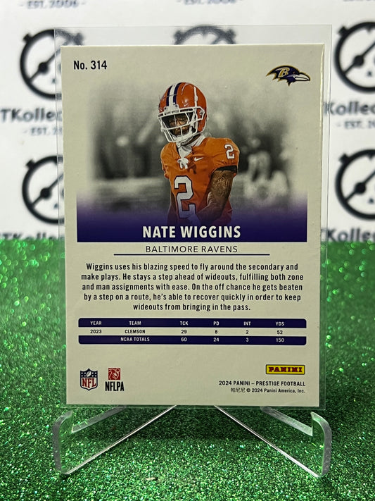 2024 PANINI PRESTIGE NATE WIGGINS # 314 RC NFL RAVENS GRIDIRON CARD
