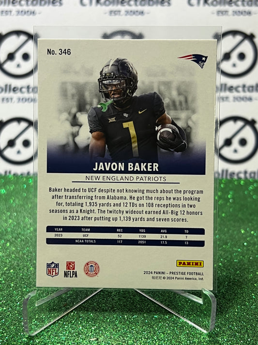 2024 PANINI PRESTIGE JAVON BAKER # 346 RC NFL PATRIOTS GRIDIRON CARD