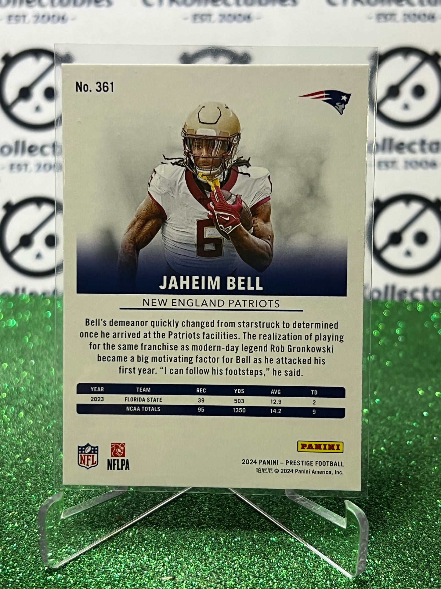 2024 PANINI PRESTIGE JAHEIM BELL # 361 RC NFL PATRIOTS GRIDIRON CARD