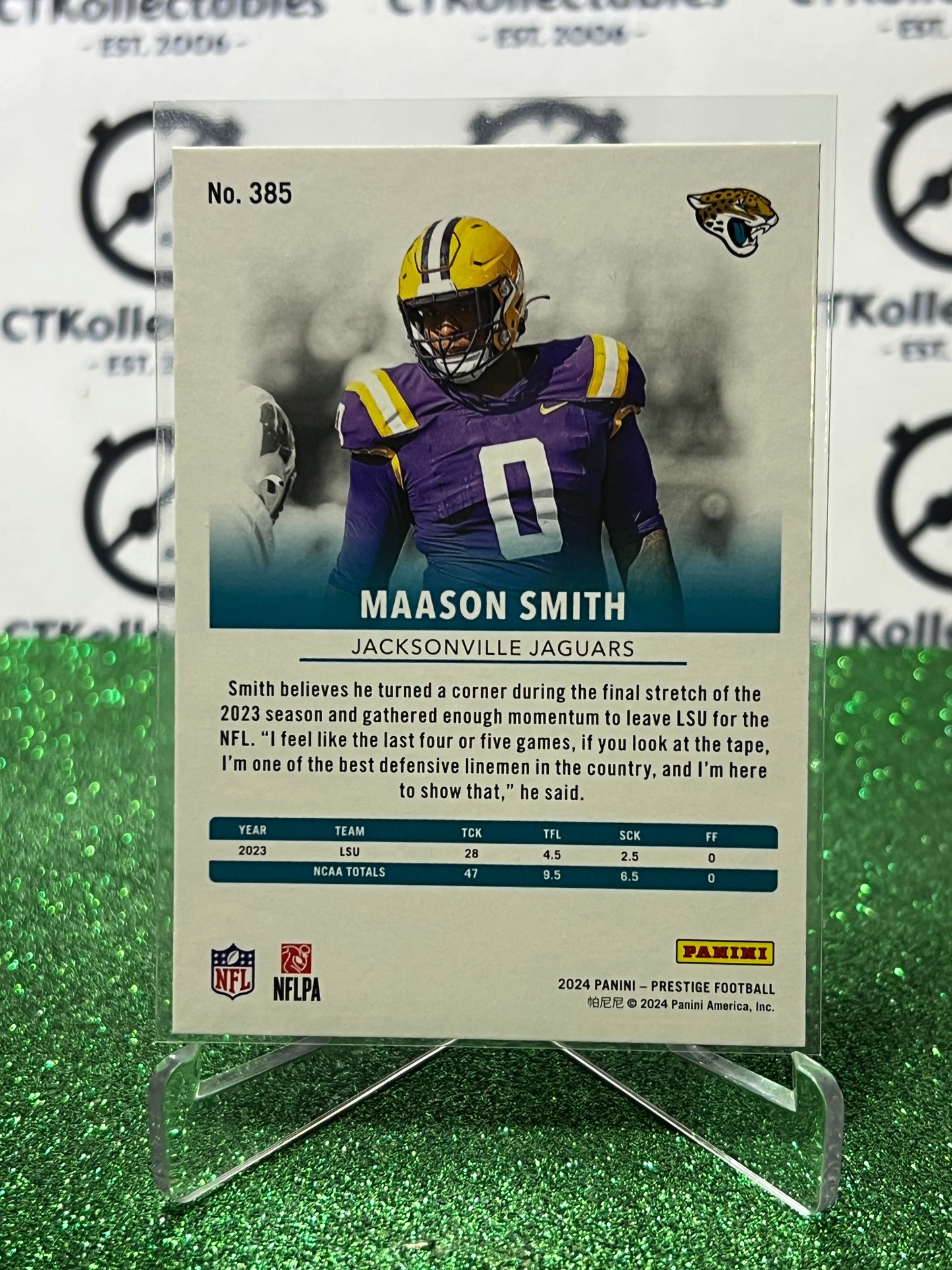 2024 PANINI PRESTIGE MAASON SMITH # 385 RC NFL JAGUARS GRIDIRON CARD
