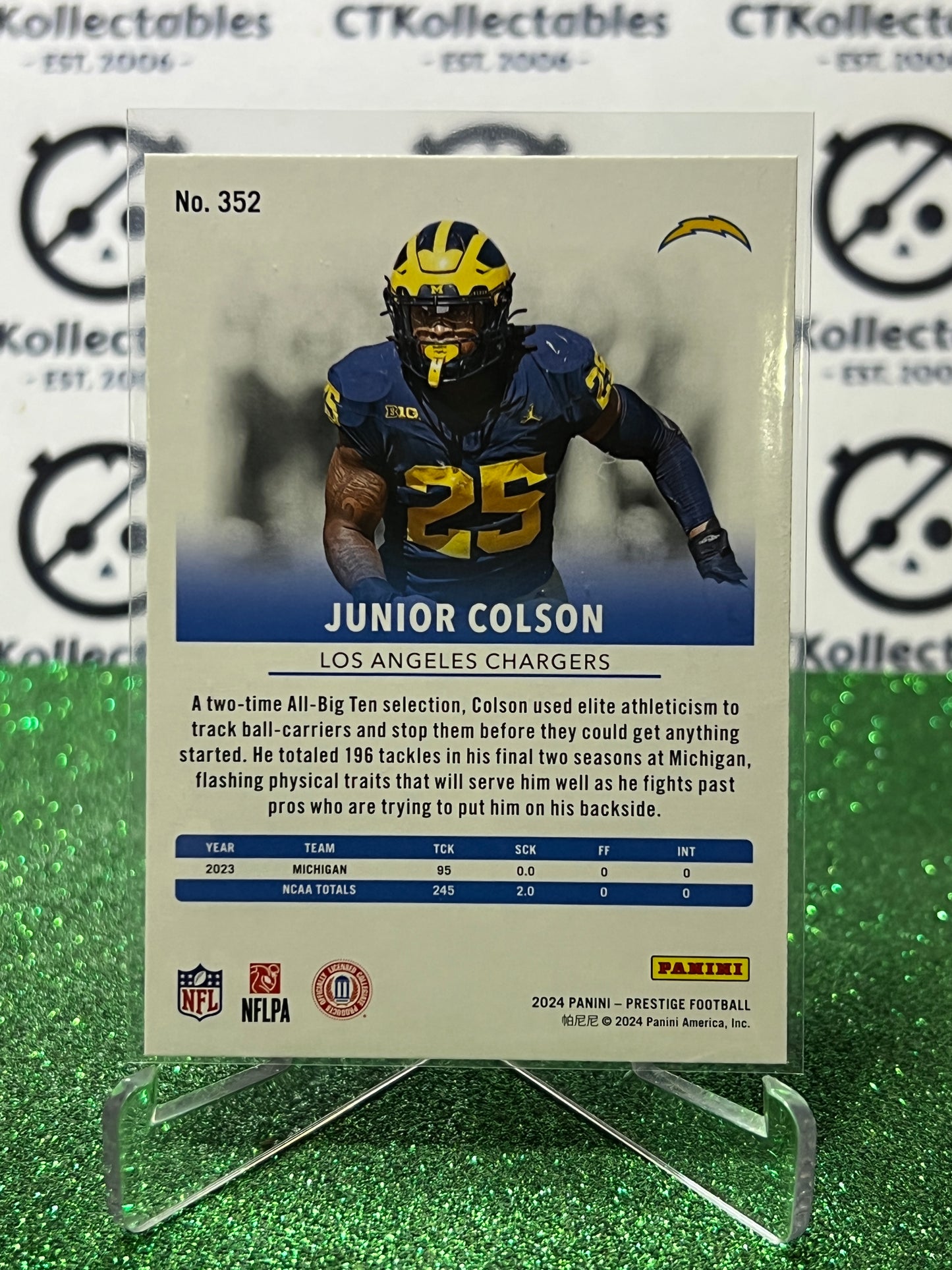 2024 PANINI PRESTIGE JUNIOR COLSON # 352 RC NFL LA CHARGERS GRIDIRON CARD