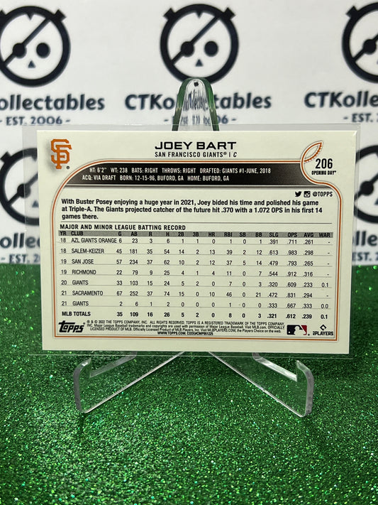 2022 TOPPS OPENING DAY JOEY BART # 206 FUTURE STARS SAN FRANCISCO GIANTS BASEBALL