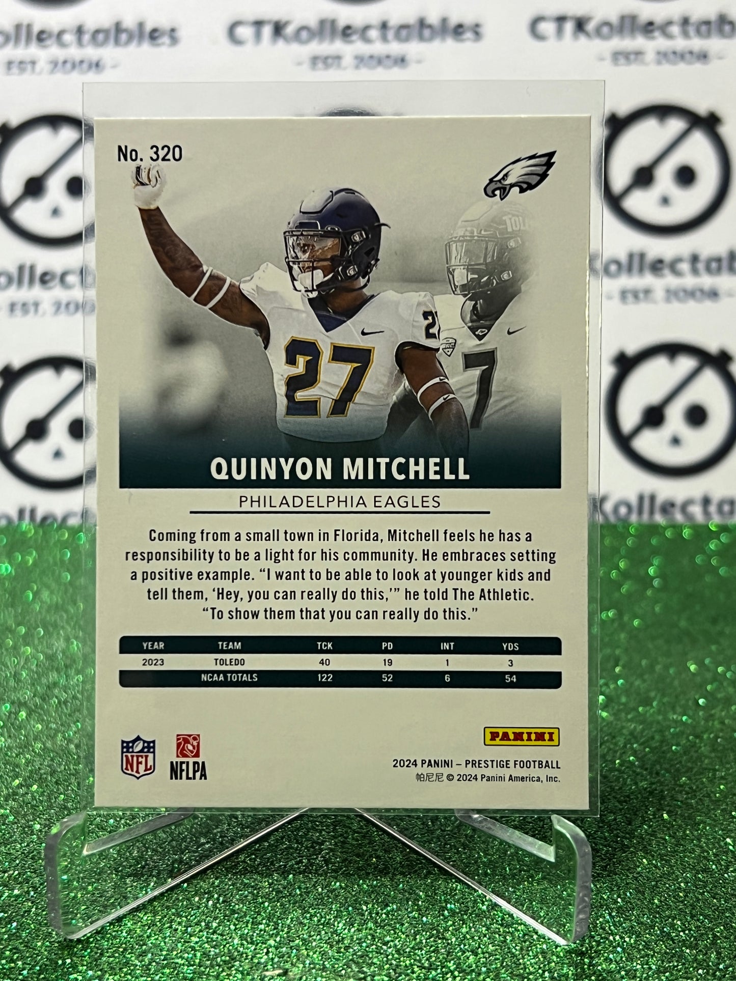 2024 PANINI PRESTIGE QUINYON MITCHELL # 320 RC NFL PHILADELPHIA EAGLES GRIDIRON CARD