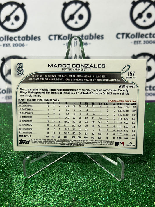 2022 TOPPS OPENING DAY MARCO GONZALES # 157 SEATTLE MARINERS BASEBALL CARD