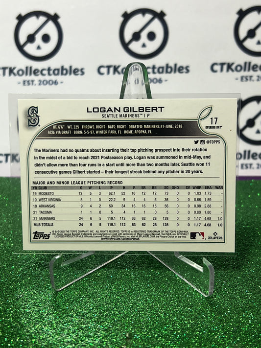 2022 TOPPS OPENING DAY LOGAN GILBERT # 17 FUTURE STARS SEATTLE MARINERS BASEBALL CARD