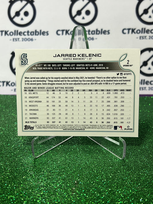 2022 TOPPS OPENING DAY JARRED KELENIC # 2 FUTURE STARS SEATTLE MARINERS BASEBALL CARD