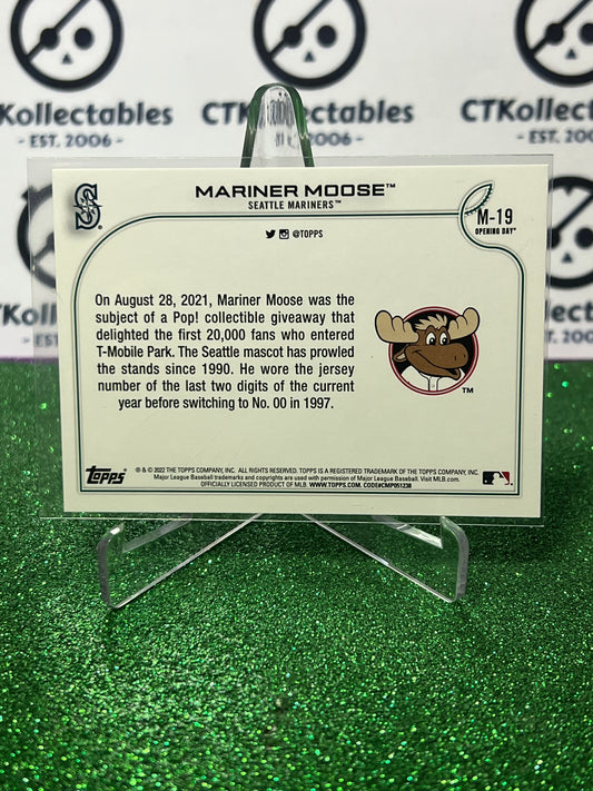 2022 TOPPS OPENING DAY MARINER MOOSE # M-19 MASCOT SEATTLE MARINERS BASEBALL CARD