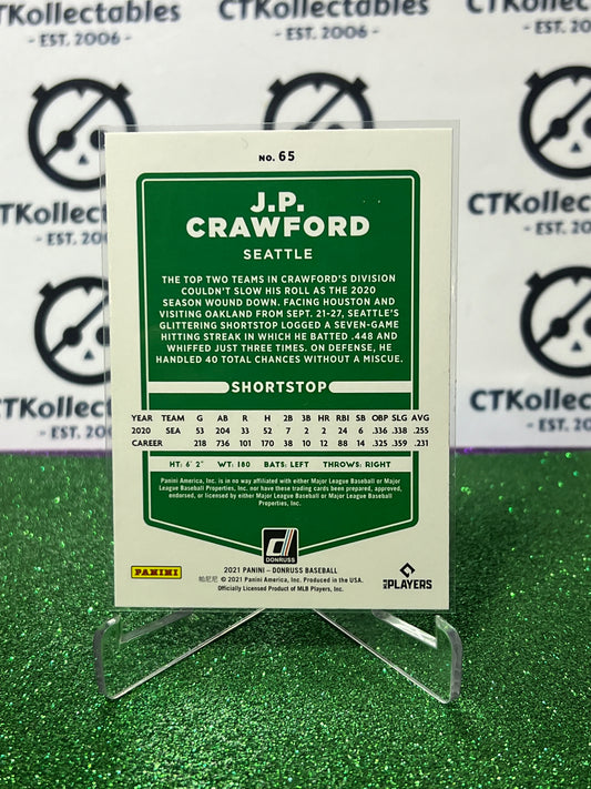 2021 PANINI DONRUSS J.P. CRAWFORD # 65 BLUE SEATTLE MARINERS BASEBALL CARD