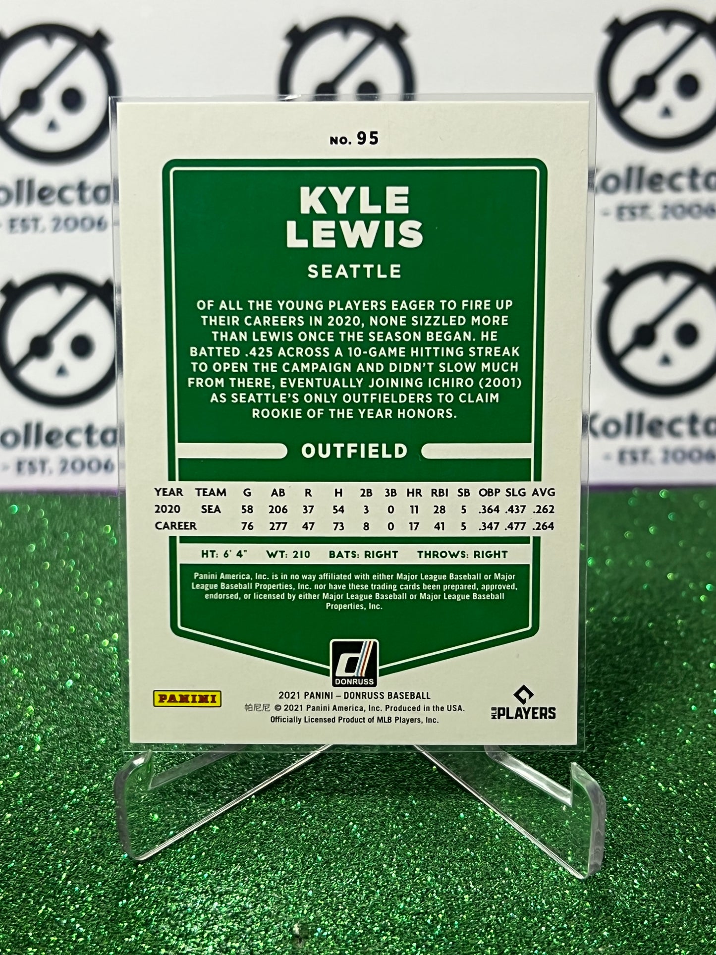 2021 PANINI DONRUSS KYLE LEWIS # 95 CANDY CANE /2021 SEATTLE MARINERS BASEBALL CARD