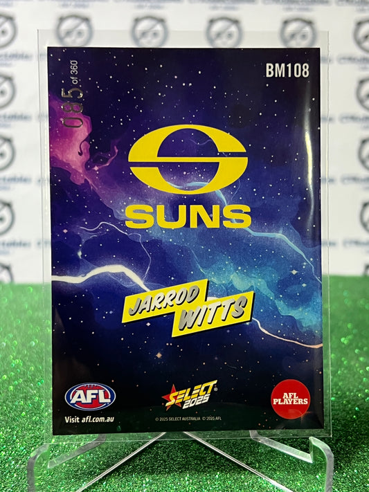 2025 AFL SELECT FOOTY STARS JARROD WITTS # BM108 BOOM /360 GOLD COAST SUNS