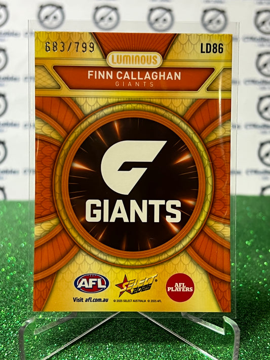 2025 AFL SELECT FOOTY STARS FINN CALLAGHAN # LDG86 DRAGON SCALES /799 GWS GIANTS
