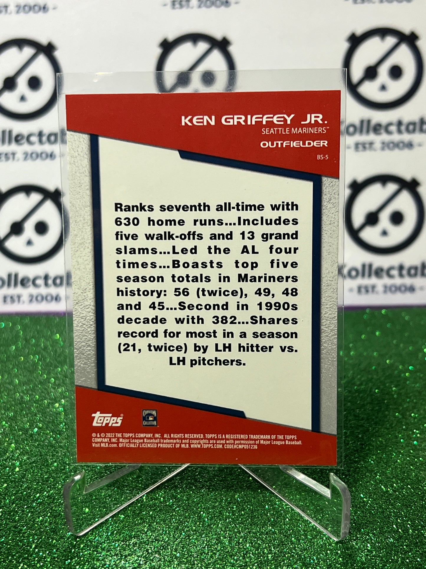 2022 TOPPS OPENING DAY KEN GRIFFEY JR. # BS-5 BOMB SQUAD SEATTLE MARINERS BASEBALL CARD