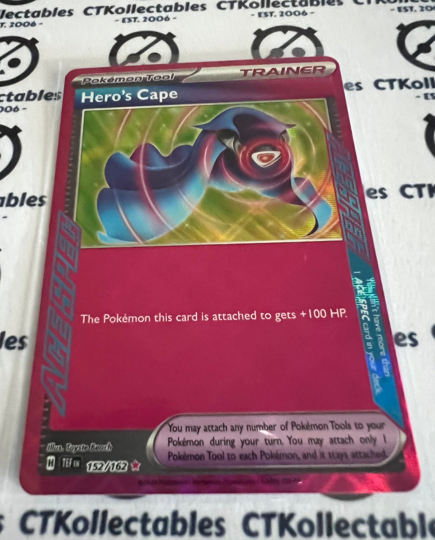 2024 TEMPORAL FORCES HERO'S CAPE # 152/162 ACE SPEC FOIL POKEMON CARD