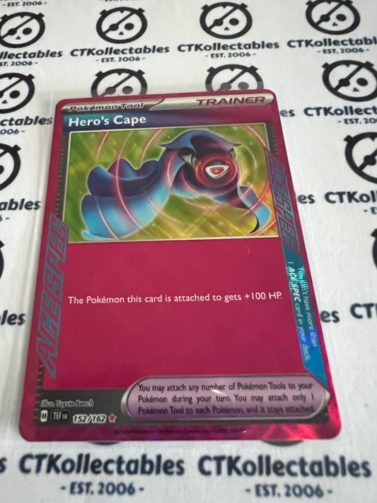2024 TEMPORAL FORCES HERO'S CAPE # 152/162 ACE SPEC FOIL POKEMON CARD
