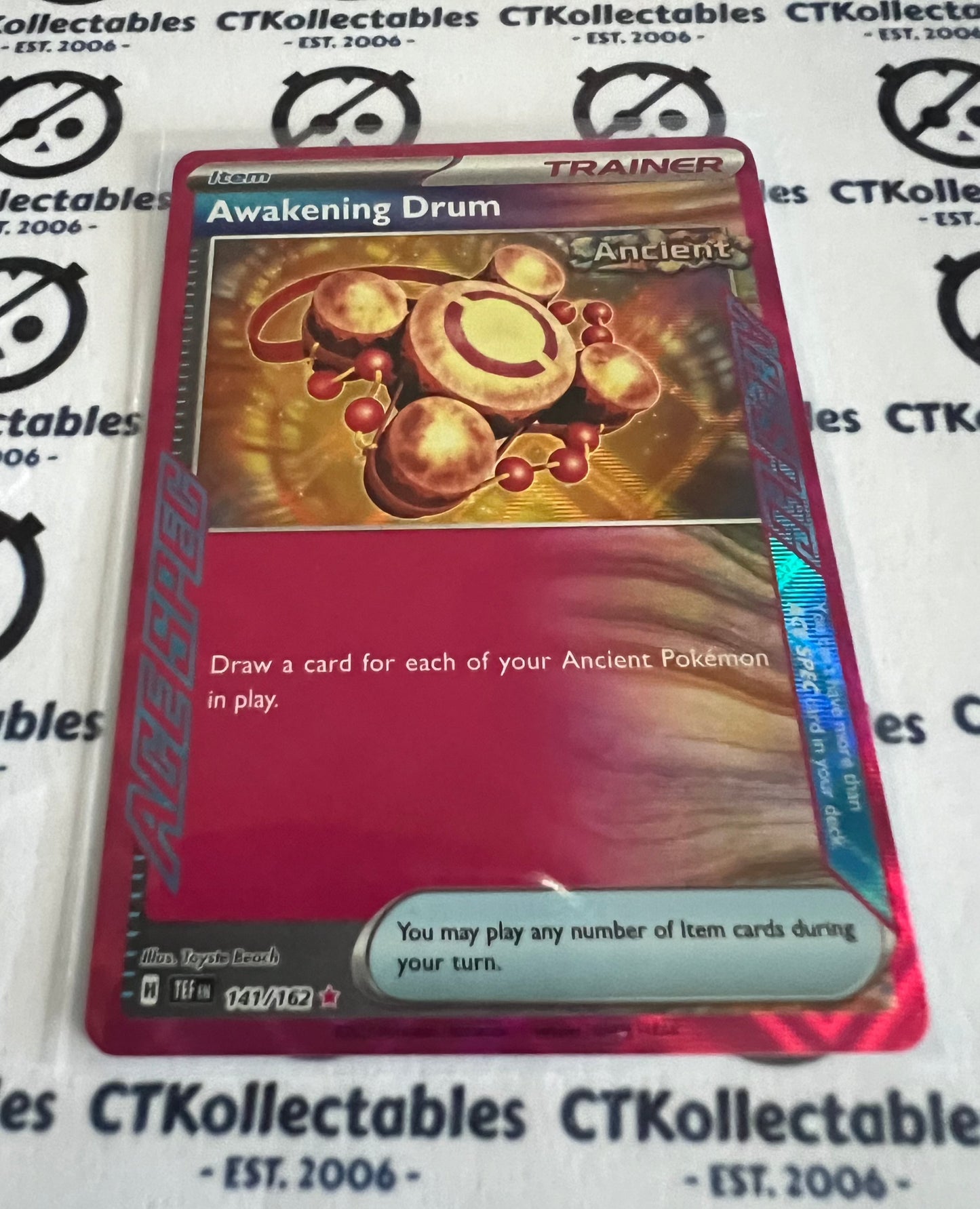 2024 TEMPORAL FORCES AWAKENING DRUM # 141/162 ACE SPEC FOIL POKEMON CARD