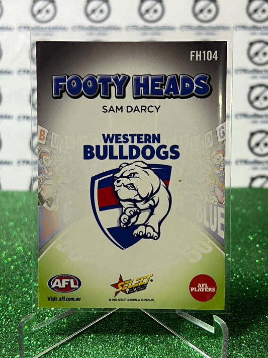 2025 AFL SELECT FOOTY STARS SAM DARCY # FH104 FOOTY HEADS WESTERN BULLDOGS CARD