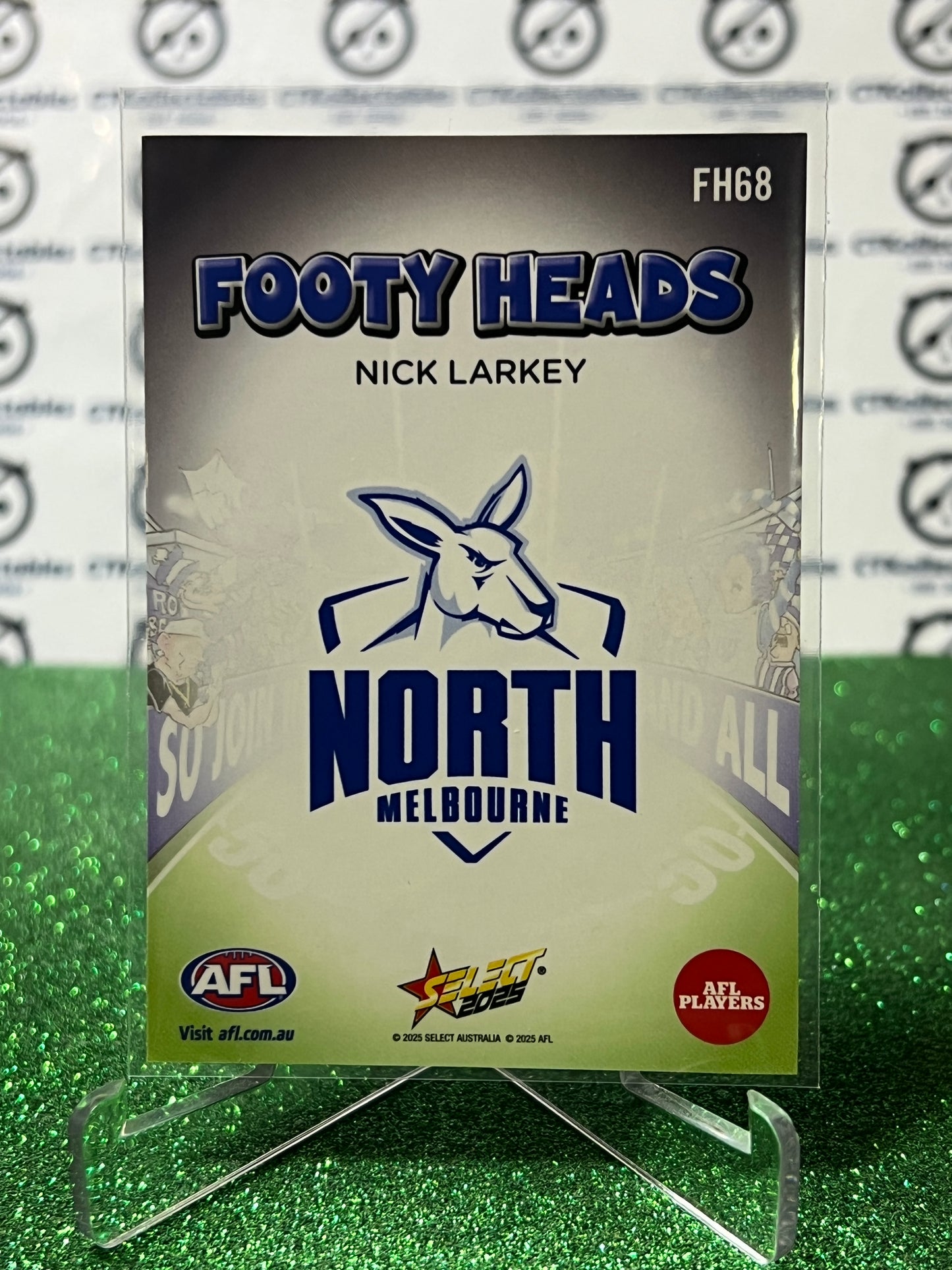 2025 AFL SELECT FOOTY STARS NICK LARKEY # FH68 FOOTY HEADS NORTH MELBOURNE KANGAROOS CARD