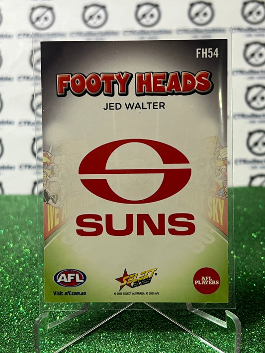 2025 AFL SELECT FOOTY STARS JED WALTER # FH54 FOOTY HEADS GOLD COAST SUNS CARD