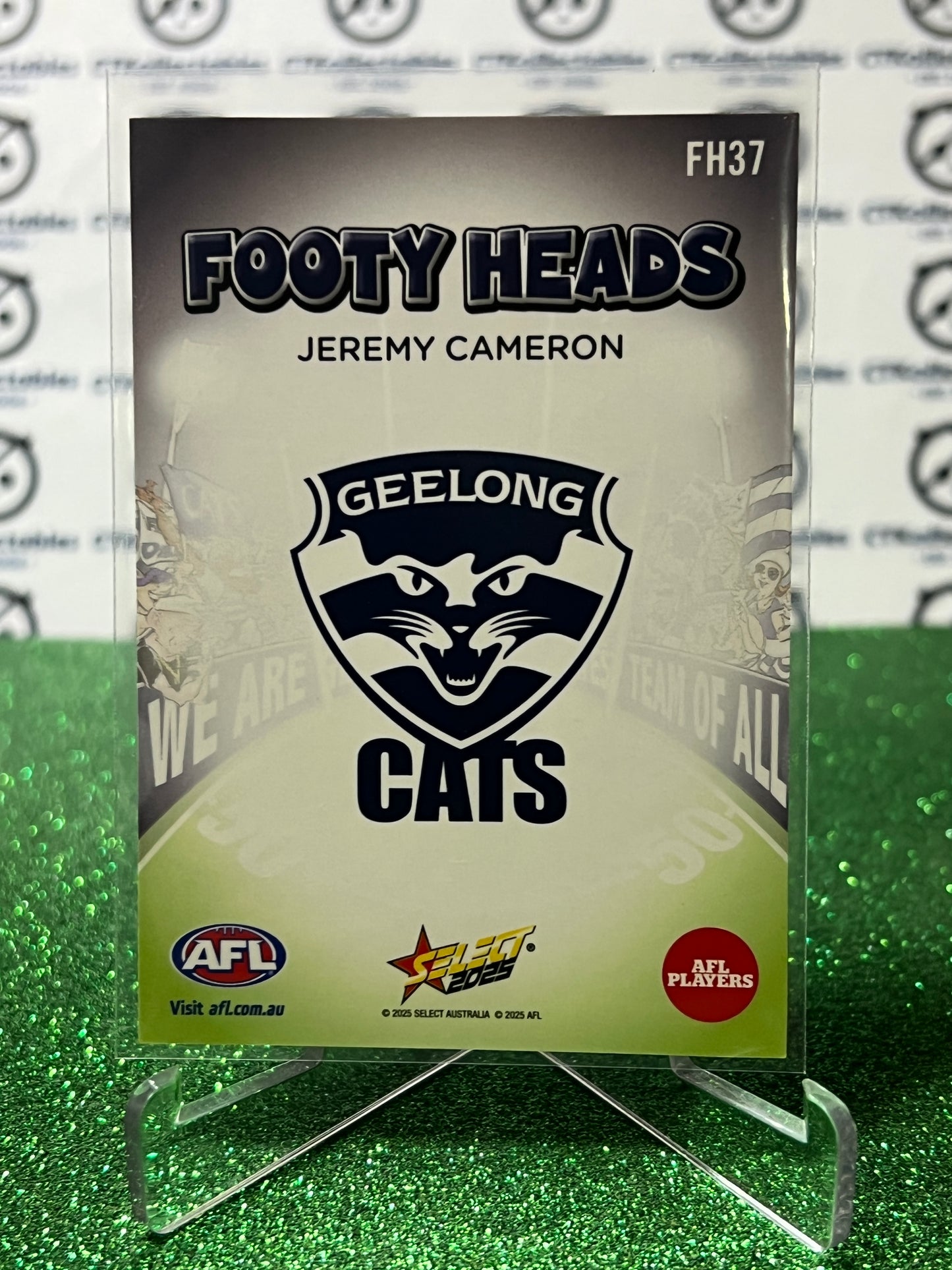2025 AFL SELECT FOOTY STARS JEREMY CAMERON # FH37 FOOTY HEADS GEELONG CATS CARD
