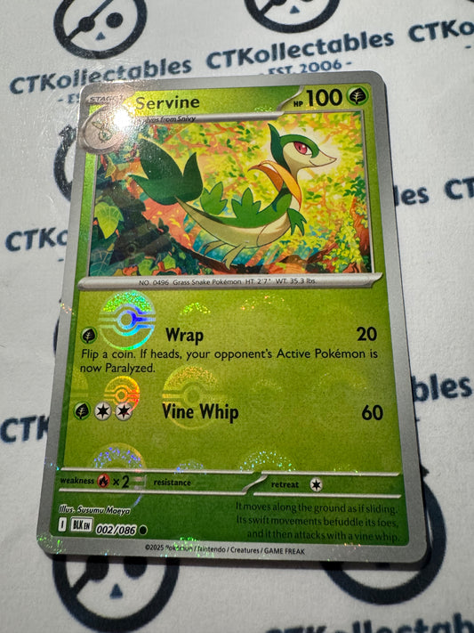 Servine Poke Ball Reverse Holo Scarlet & Violet Black Bolt #002/086 Pokemon