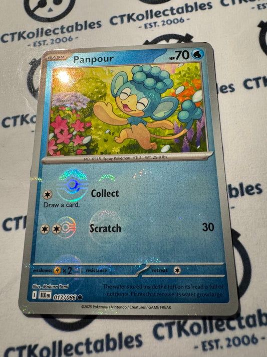 Panpour Poke Ball Reverse Holo Scarlet & Violet Black Bolt #017/086 Pokemon