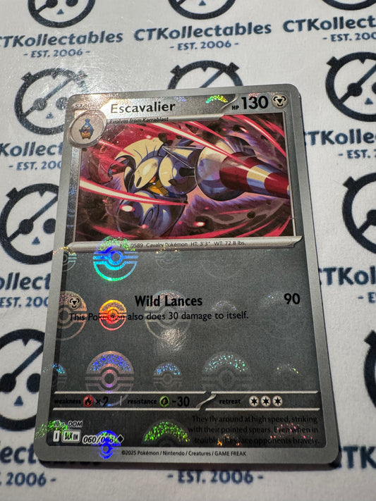 Escavalier Poke Ball Reverse Holo Scarlet & Violet Black Bolt #060/086 Pokemon
