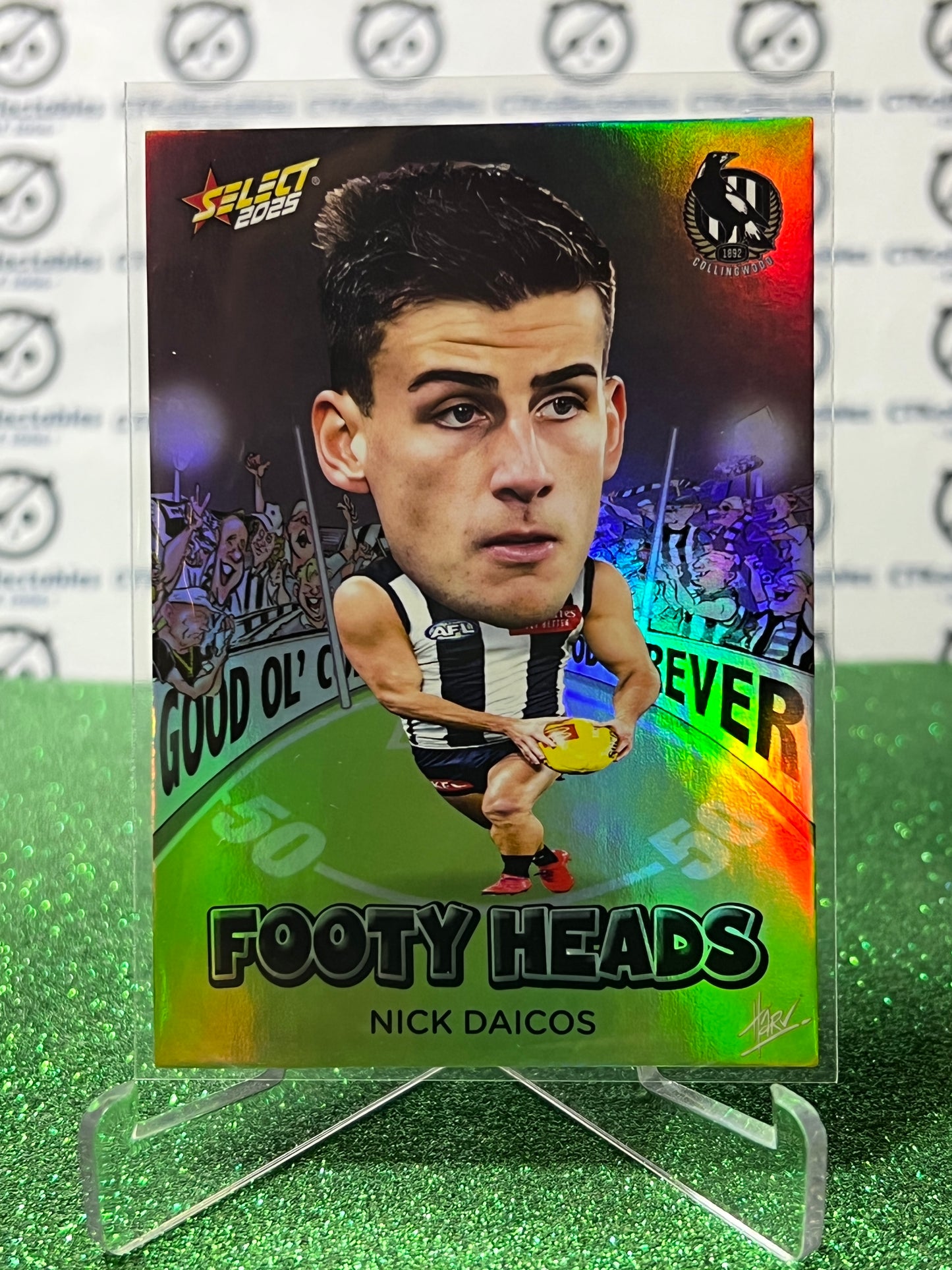 2025 AFL SELECT FOOTY STARS NICK DAICOS # FH20 FOOTY HEADS COLLINGWOOD MAGPIES CARD