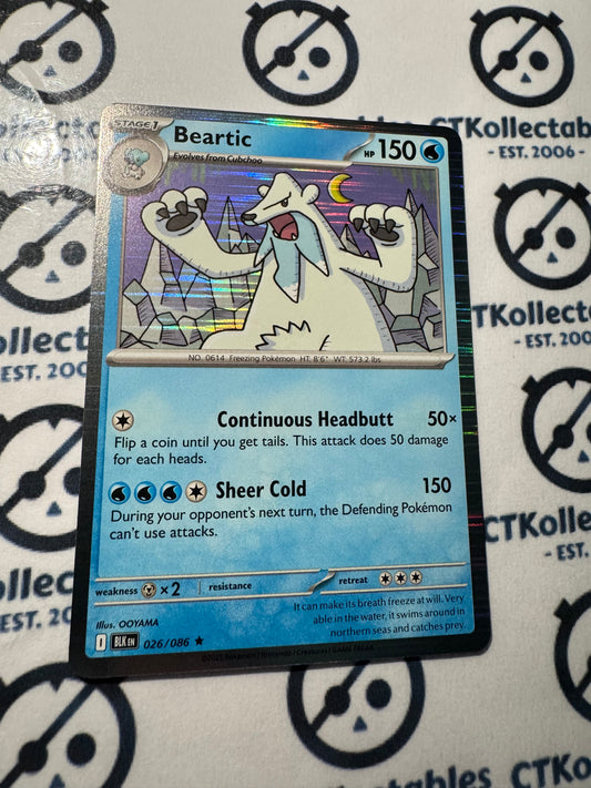 Beartic Holo Rare Scarlet & Violet Black Bolt #026/086 Pokemon