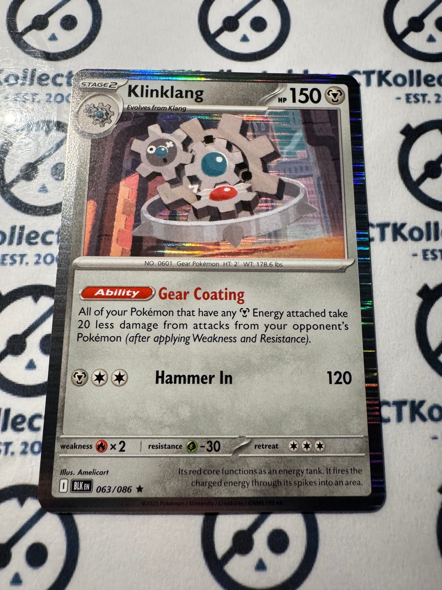 Klinklang Holo Rare Scarlet & Violet Black Bolt #063/086 Pokemon