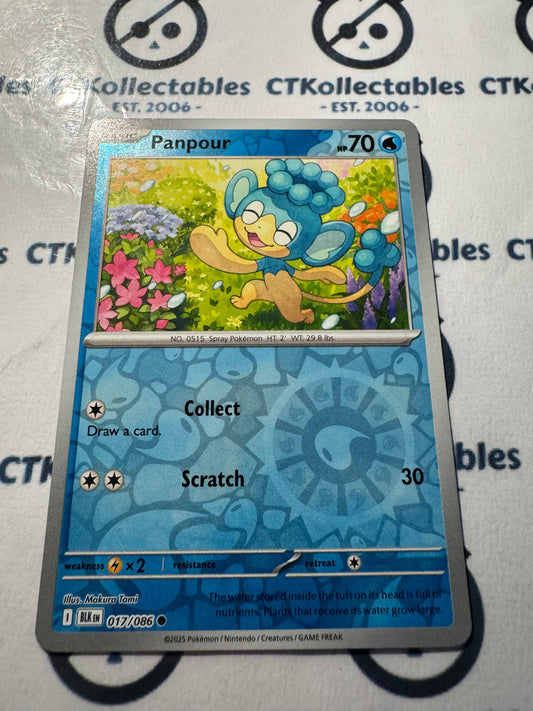 Panpour Reverse Holo Scarlet & Violet Black Bolt #017/086 Pokemon