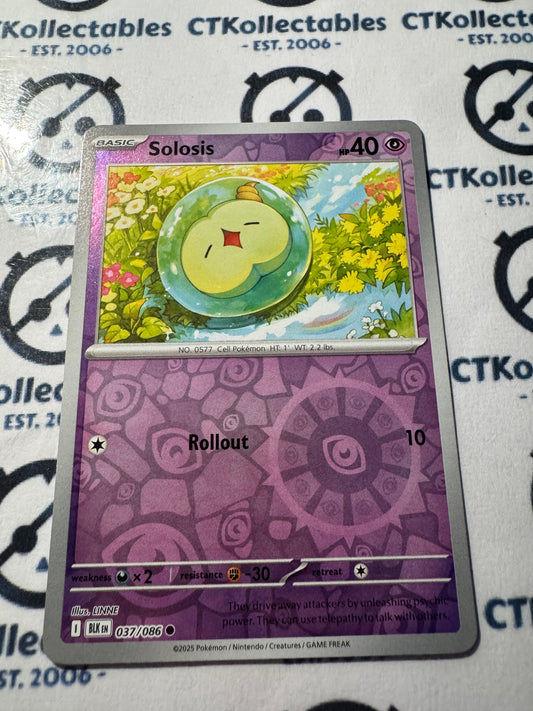 Solosis Reverse Holo Scarlet & Violet Black Bolt #037/086 Pokemon