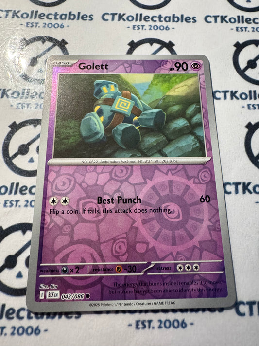 Golett Reverse Holo Scarlet & Violet Black Bolt #042/086 Pokemon